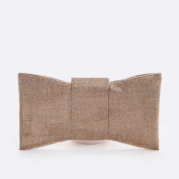 Rhinestone Pave Stone Bow Clutch Bag - Picture 6 of 6